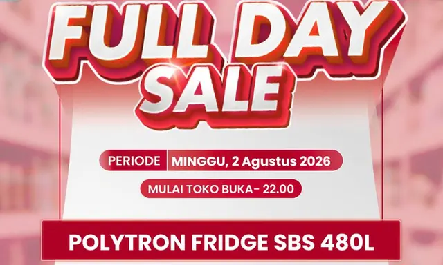 Diskon Besar Kulkas Polytron di Transmart Full Day Sale