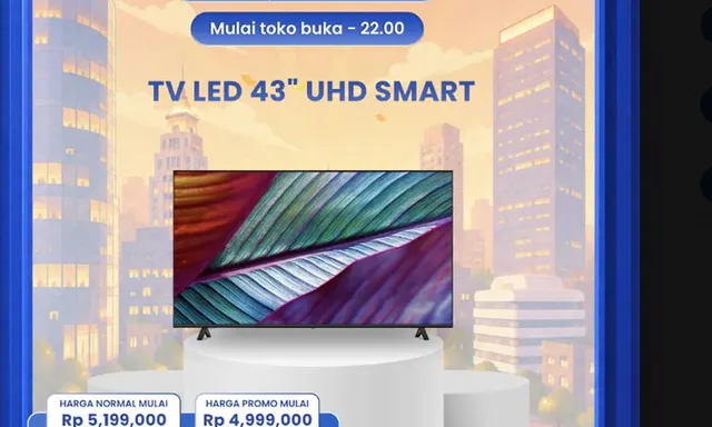 Diskon Besar TV LED 43 UHD Smart di Transmart